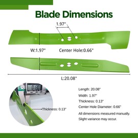 21 Inch Lawn Mower High-Lift Bagging Blades Compatible with EGO 56V LM2130/ LM2133 /LM2135SP/ LM2130SP/LM2150SP/LM2156SP, Replacement Dual Blade Set AB2101D for 56V Select Cut Mowers (Green)
