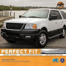 WEELMOTO Halogen Headlights Compatible with 03-06 Ford Expedition Headlamp for 03 04 05 06 Expedition Chrome Housing Amber Reflector Passenger & Driver Side