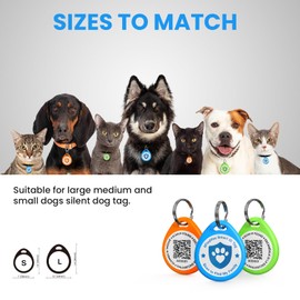 ilFindYou - Paquete de 3 etiquetas de gato personalizadas pequeñas, con código QR para collar de gato y gatito, alertas de ubicación de exploración, azul, naranja, verde, S