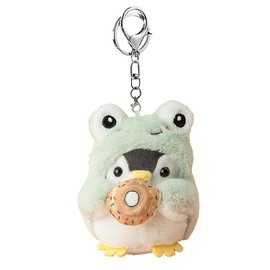 Create Cute Lovely Penguin Plush Keychain Kawaii Gift - For Handbag, Purse, Backpack, Car Keys (Green Frog)