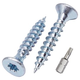 SKIR'CO (Pack of 150) 5.0 x 30mm Galvanised Steel Wood Screws Torx Head Countersunk Chipboard Screws Full Thread