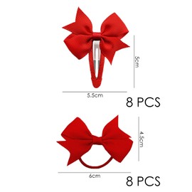 Pack of 8 Bow Hair Clips, 8 Pieces Bow Hair Ropes, Bow Headwear for Children, Cute Hair Accessories for Girls, Fashionable Hair Clips, Non-Slip Side Clips
