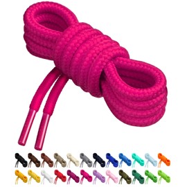 Birch Round Shoelaces 27 Colors 3/16" Thick Shoe Laces 4 Different Lengths (45.5" (115cm) - L, Persian Pink)