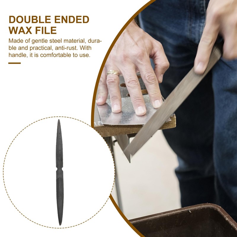 VILLCASE Half Round Wax File, 8'' Double Ended Flat Wax
