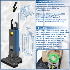 HASMX Paquete de 10 Bolsas de Aspiradora de Repuesto para Windsor Sensor S12, Reemplaza los Números de Pieza 5300, 5300REP, 86000500