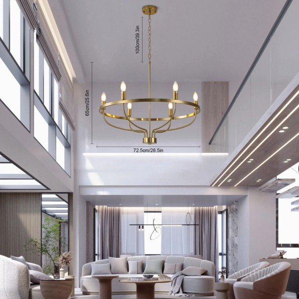 Unbranded 6 Light Gold Chandeliers, Candle Pendant LightModern Dining Room