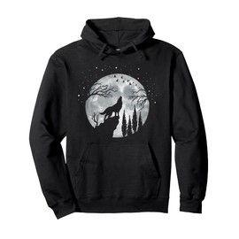 Wolf Wildlife Animal Full Moon At Night - Wolves Wolf Pullover Hoodie