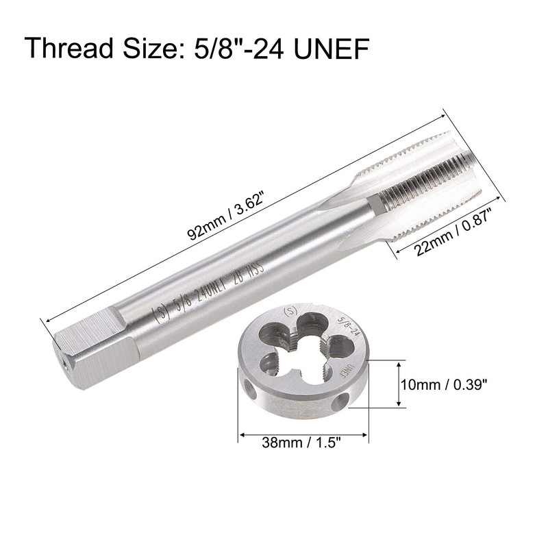 sourcing map 5/8"-24 UNEF Tap Set, HSS Machine Tap with