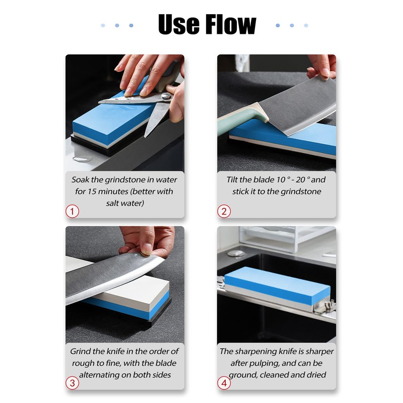 Premium Whetstone Knife Sharpening Stone,2 Side Grit 1000/6000 Whetstone Sharpener,Whetstone
