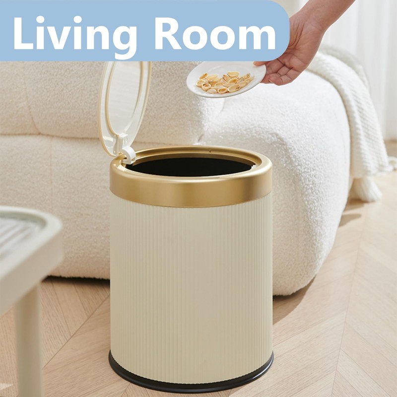 URALFA 2Pack Bathroom Trash Can with Lid, Small Garbage Can