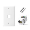 ZOERAX Ethernet Wall Plate Outlet, 2 Pack Tool-Less RJ45 Keystone