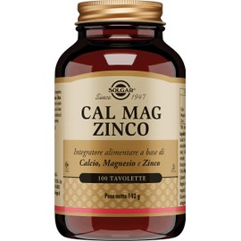Solgar CAL MAG ZINCO, 100 tavolette – Calcio, Magnesio e Zinco – ossa, denti e funzione muscolare