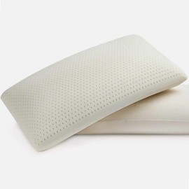 ECQOLRA 100% Natural Talalay Latex Pillow, Luxury Standard Size Medium Support Sleeping Bed Pillow for Side, Back, and Stomach Sleepers, Extra Soft Latex Foam Pillow, Removable Breathable Cotton Cover
