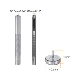 HARFINGTON Eyelet Hole Punch Die Tool 3mm 1/8" Leather Hollow Hole Punch 3.5mm Installation Tool 45# Steel Eyelet Grommet Setting Tool Kit with Base for Fabric Clothing Crafts Bags