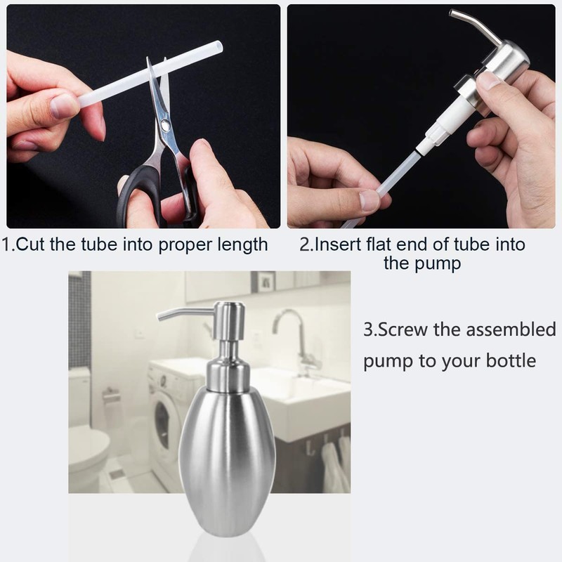 Soap Dispenser Lids Stainless Steel Lotion Dispenser Pumps Head Replacement