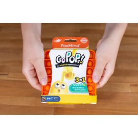 GoPop Quadro - The Original - Trend Fidget, Bubble, Push Pop, Travel Game, Logic Game, Everyday Stress, Anxiety - HCM Kinzel - 55184 Purple, Turquoise, Orange