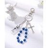 Blushtier Holy Water Bottle Keychain Gift with Rosary Bead Crucifix