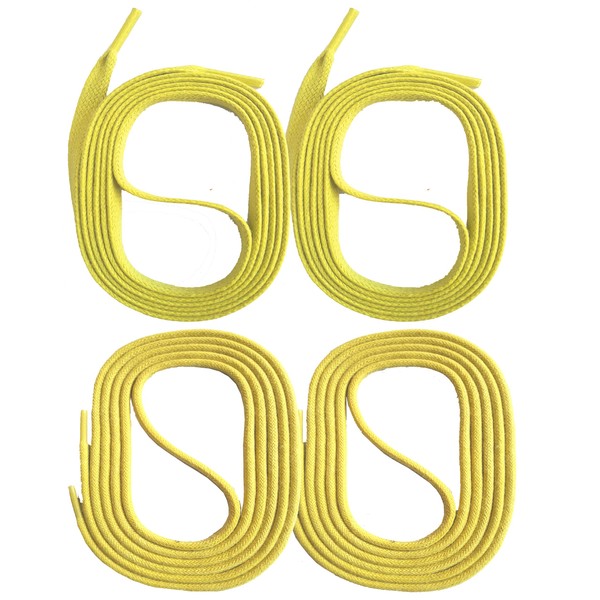 SNORS 2 Pairs of Waxed Round and Flat Shoelaces, 18