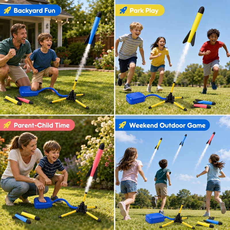 Stomp Rocket Launcher Toy for Kids – EVA Foam Outdoor