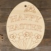 10x Wooden Easter Egg with Happy Easter Text Craft Shape