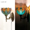 HWDFEI Tiffany Sconce Lamp Stained Glass Wall Lamp,8X10.5X11 Inch Plug