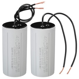 PATIKIL CBB60 40uF Running Capacitor,2pcs AC 450V 2 Wires 50/60Hz Cylinder 93x45mm for Water Pumps,Washing Machines Motor Start