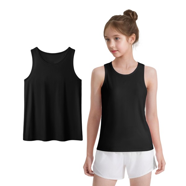 Auranso Girls Tank Tops Racerback Sleeveless UPF 50+ Quick Dry