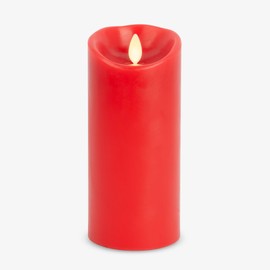 Luminara Flameless LED Battery Operated Flickering Pillar Moving Flame Candles (True Red, 3" x 6.5")