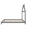 Jintop Full Size Wood Platform House-Shaped Headboard and Chimney,Bedroom Furniture