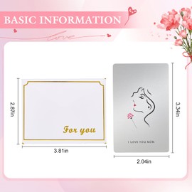 Mothers day gifts for mom, My Mommy Valentines Day Wallet Card from Daughter, Dear Birthday Card, Long Distance Gifts Angel, I love You Mom Present，To my mom (Silver)