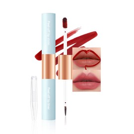 WAJJYM 2-In-1 Peel Off Lip Stain Matte Finish Lip Liner Tattoo Peel-off Lip Tint, Long Lasting All Day Lip Masque Waterproof Smudge-proof Transfer-proof Peel Off Lip Makeup, 4#rose