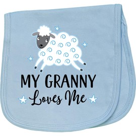 inktastic My Granny Loves Me for Boy Baby Burp Cloth Light Blue 3dd44