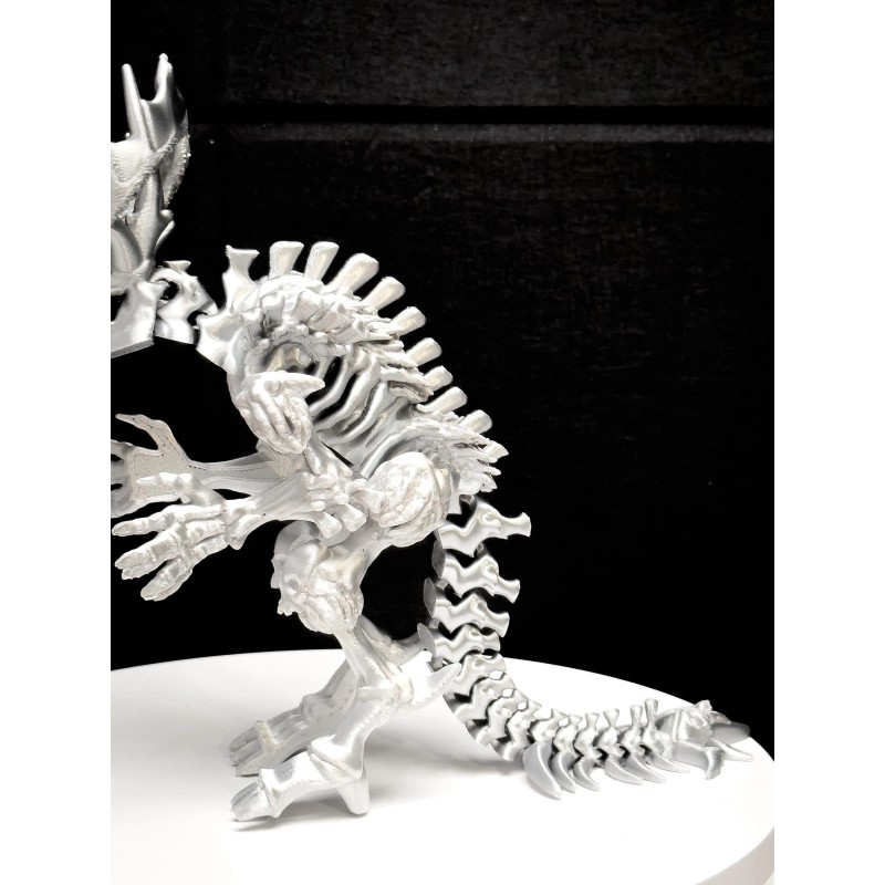 Fully Articulated Skeletonized Wendigo Figure | Posable Chrome Handmade Horror