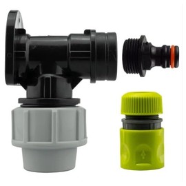 Wall Flange Kit 25mm MDPE Set Connectors - Designed for Secure and efficient Connections with 25mm MDPE Pipes. (Male Click Lock + Hose Connector)