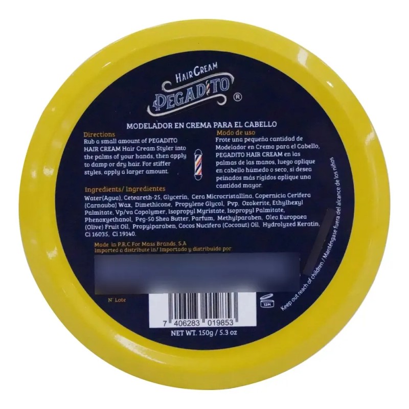 Pegadito Hair Cream Crema Modeladora Para Cabello 150 G