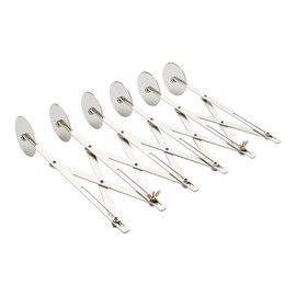 Met Lux 9.5 x 2.25 Inch 6 Wheel Pastry Cutter, 1 Expandable Accordion Cutter - Corrosion-Resistant, Dishwasher-Safe, Stainless Steel Multi-Blade Pizza Cutter, For Cutting Pasta Dough
