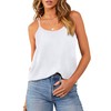 OFEEFAN White Tank Top Women Loose Fit Scoop Neck Camisole