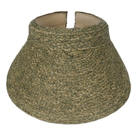 Croogo Women Straw Sun Visor Hat Wide Brim Summer UV Protection Beach Cap Tennis Golf Visors Ponytail Hats,Urban Green-KD10