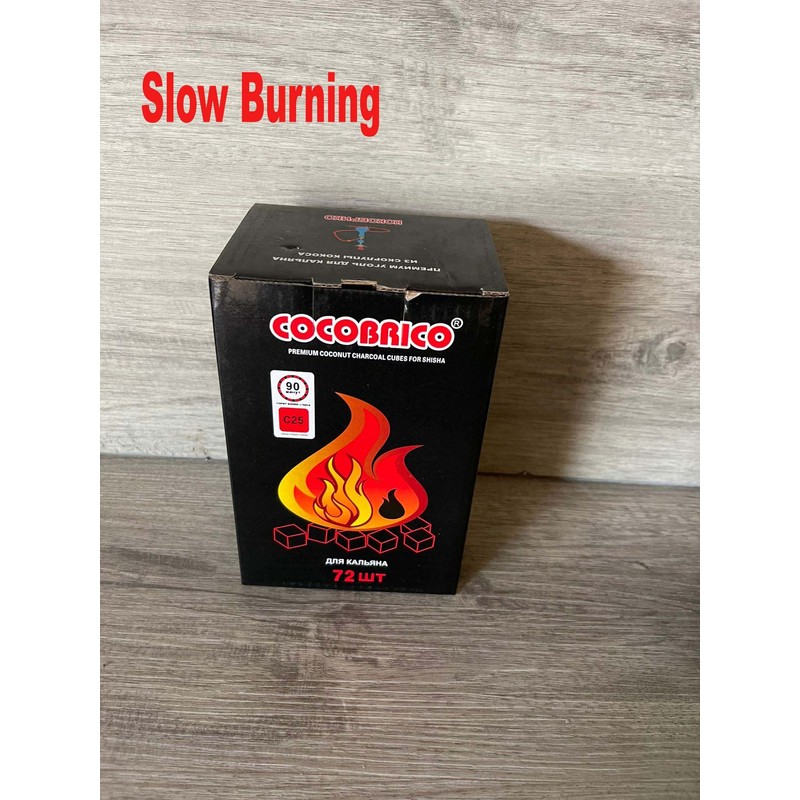Coconut Charcoal Cube 72 Piece Box -Slow Burning -Each Cube