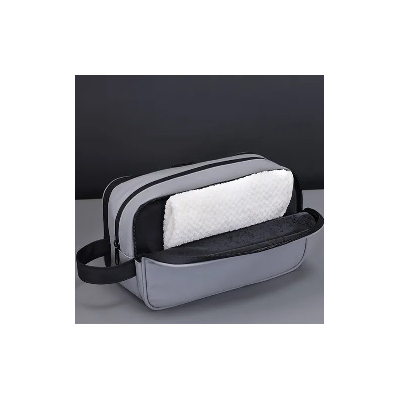 Neceser Sobaquera Cosmetiquera Bolsa Para Hombre De Viaje Gris