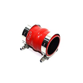 TMKOOL Combo 4-Ply Reinforced High Temperature 2.5" ID Straight Hump Coupler Silicone Hose + SS 304 T Bolt Clamp (2.5'' Red)