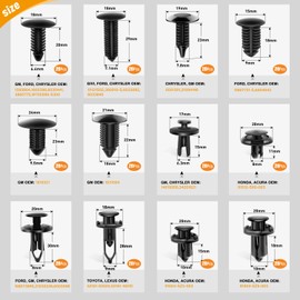 GOOACC 240PCS Bumper Retainer Clips Car Plastic Rivets Fasteners Push Retainer Kit 12 Popular Sizes Auto Push Pin Rivets Set -Door Trim Panel Fender Clips for GM Ford Toyota Honda Chrysler