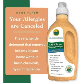 Anti-Allergy Laundry Detergent| Natural Allergy Free for Pet Dander Allergy & Pollen |For Sensitive Skin & Washing Baby Clothes |Unscented