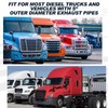 BBTO 2 Pcs 5" Inlet Universal Diesel Truck Exhaust Tip,