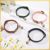 4 Pcs Leather Cat Collar Breakaway with Bell Adjustable Safety