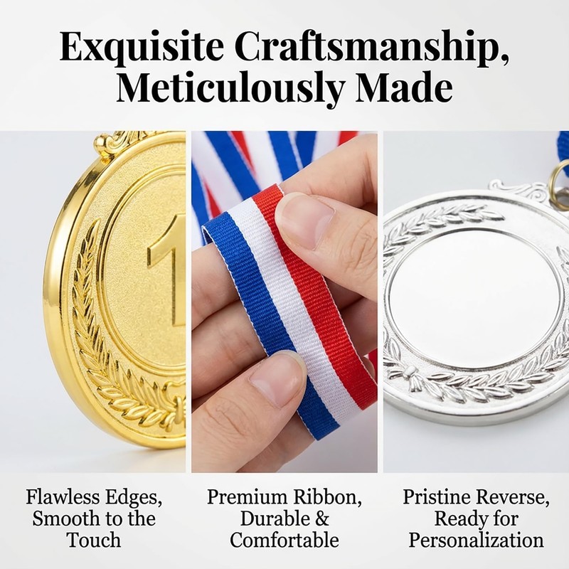RAINFLOW 9 Pieces Gold Silver Bronze Award Medals - 1st
