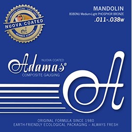 Adamas String Set for Mandolin Nuova Coated Coated Med.-Light .011 Phosphor Bronze Solid Brass Ball End