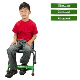 KICK BANDS - Bandas para silla para niños con pies inquietos, paquete de 3 – Bandas para aliviar el estrés y el TDAH para sillas de aula y escritorios – Banda sensorial Solace (verde)