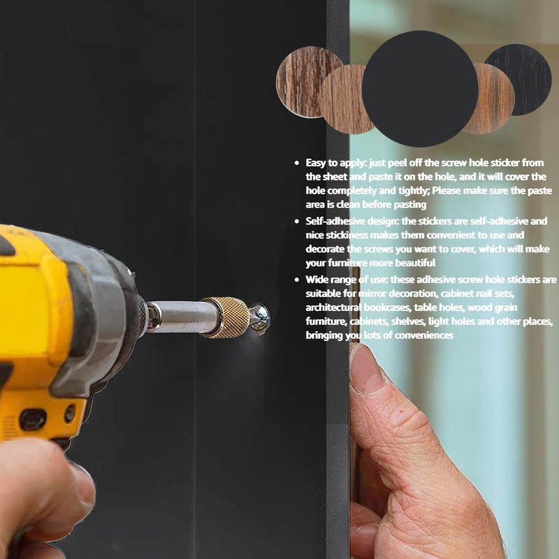 Hession 324 Pieces Adhesive Screw Hole Covers Wood Furniture Cabinet
