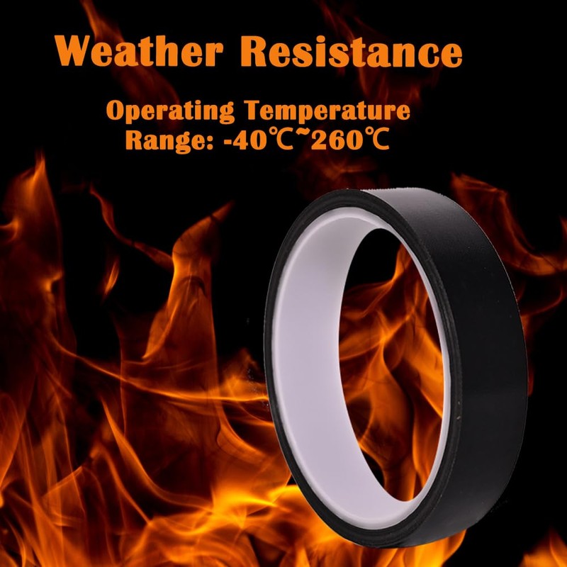 FIEWSZIHU High Temperature Adhesive Tape 4 Rolls Heat Resistant PTFE